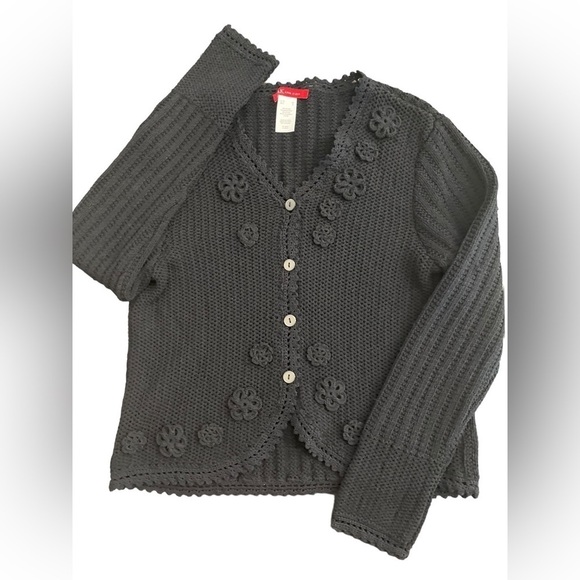 ANNE KLEIN | Crocheted Flower Cardigan | Size M - Picture 1 of 7